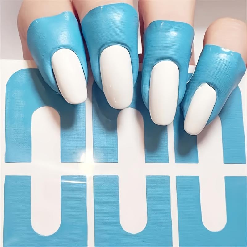 60 Stück U-förmige Nagellack-Schutzfolien - Abziehbare Finger- & Nagelhautschutz für einfache Maniküre, Stamping & Malen