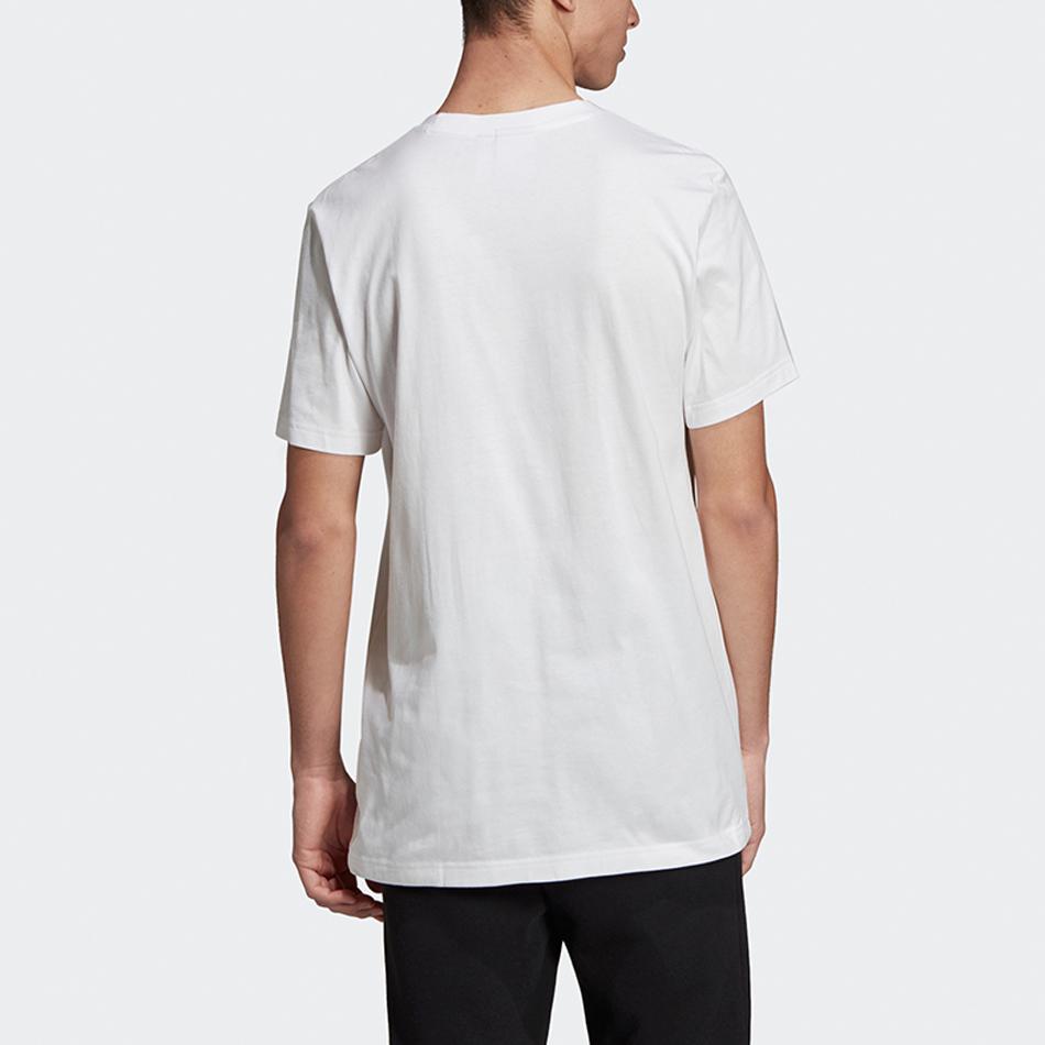 Adidas Originals Trefoil Sport Print Logo T-Shirt Men Tops White FK9974