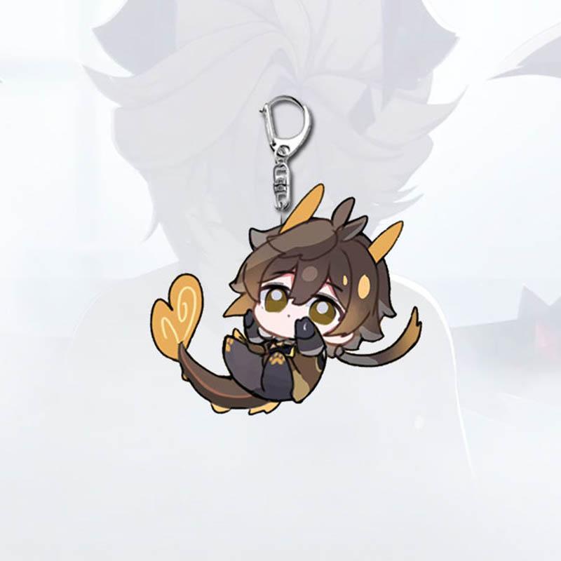 Game Genshin Impact Durin Neuvillette Zhongli Cosplay Keychain Acrylic Pendant Keyring Key Chain Kawaii Bag Accessories Ornament