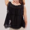 Moda Donna Casual Senza Maniche Pizzo Pizzo Dolce Sottile Canotta Gilet Top con Bottoni