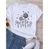 Dandelion graphic printing T-shirt women's summer short-sleeved round neck casual fashion streetwear top