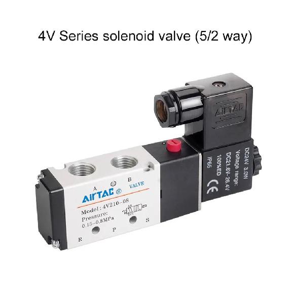 AIRTAC Original Pneumatic 5/2 Way Solenoid Valve 4V110-06 4V210-08 4V310-10 4V410-15 12V 24V 110V 220V Direction Control Valve
