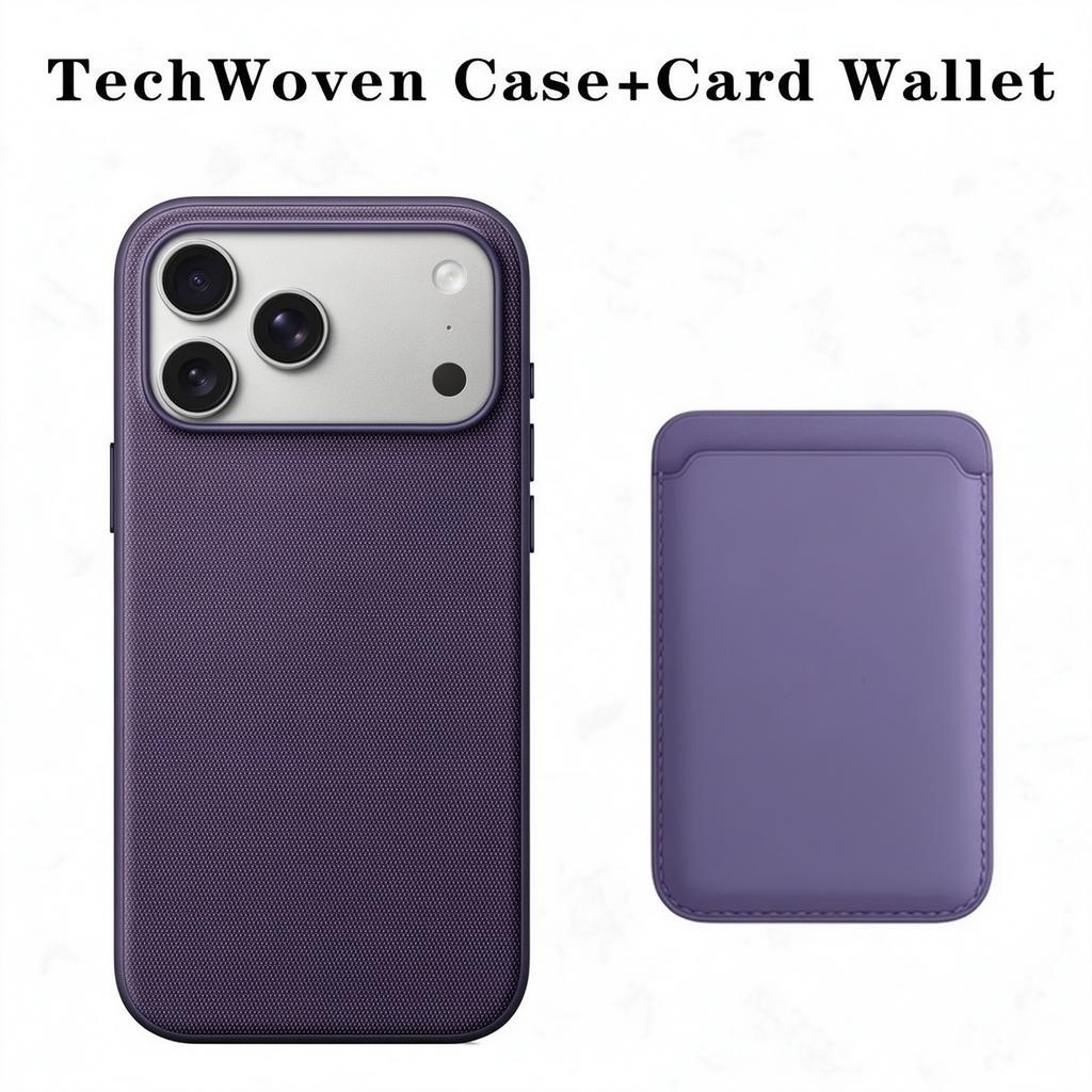 For Magsafe Premium Tech Woven Leather Case For iPhone 18 17 16 15 14 13 12 Pro Max With Magnetic Card Holder Shockproof Cover