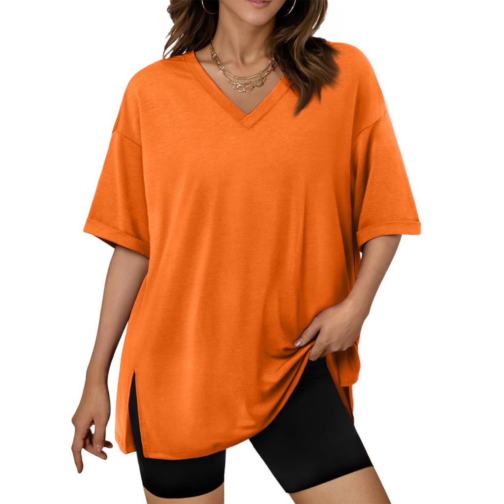 Large Oversized Women's Gym T Shirts Plus Size Tops V Neck Short Sleeve Workout Shirts Casual Loose Fit T Shirts