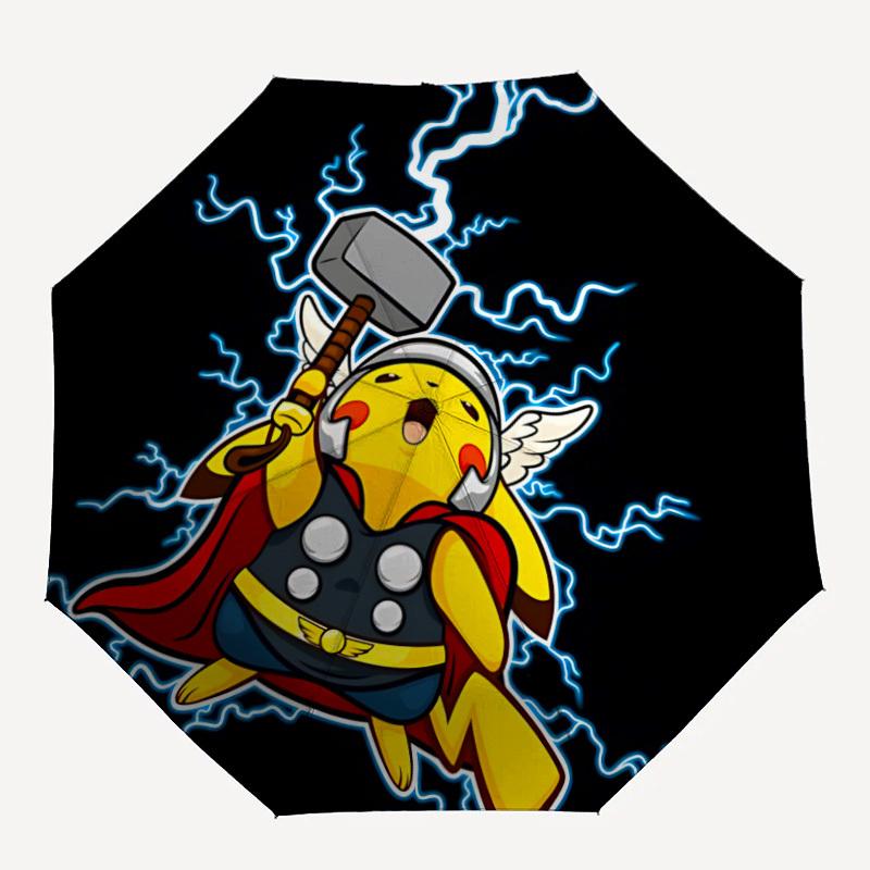 

1PC Thor Print Umbrella, Featuring Automatic Folding, And Shielding. This Sturdy And Durable Umbrella with Eight Ribs Is Convenient for Outdoor Use An