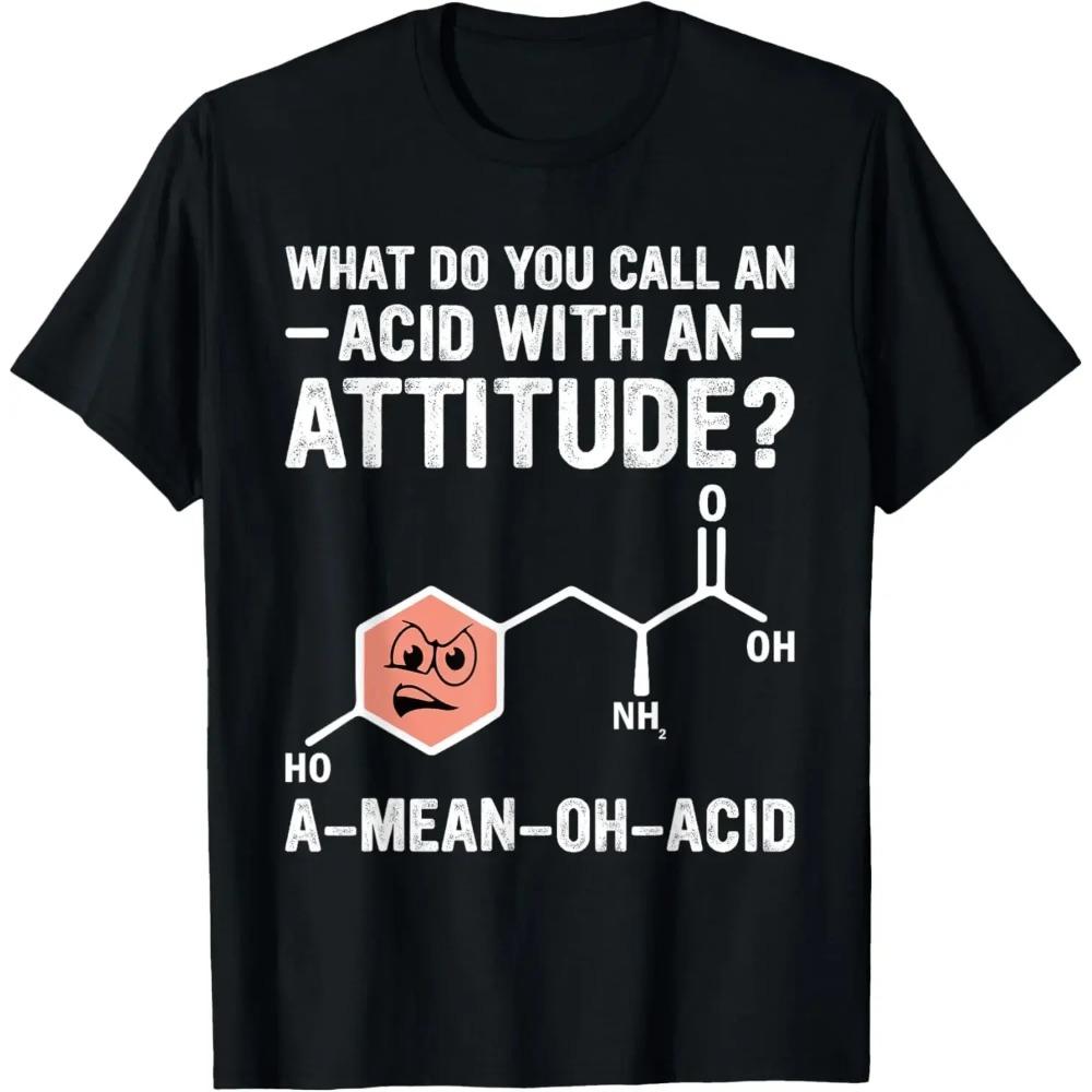 Funny Chemistry T-Shirt Humor Science Teacher Cat Pun Graphic T-Shirt Vintage Streetwear Crew Neck T-Shirt