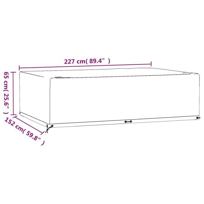 VidaXL Garden Lounge Covers 2 Pcs 12 Eyelets Rectangular 3155352