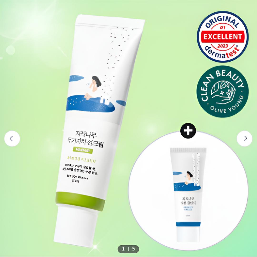 [ROUND LAB] Birch Mild Mineral Sun Cream Set 50 ml (+ Cleanser 20 ml)