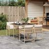 Vidaxl 5-Cz. Gartenmöbel-Set mit Kissen, Beige, Polyrattan