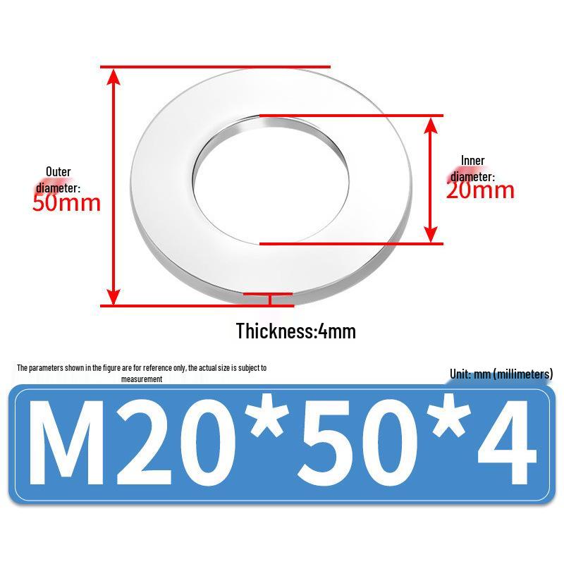 Jin Juntai Thick & Thin Stainless Steel Flat Washer, Round M10-M36