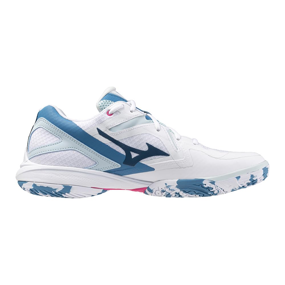 Badmintonschuhe Wave Claw 3 Vereinsaktivitäten Turnhalle Leichtgewichtige Dämpfung Weiß x Blau x Pink cm 2E [Mizuno] 25.0