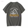 Nwt Certified Rollercoaster Test Pilot Funny T Shirt Long Or Short Sleeves Vintage Washed Stylish Comfortable Versatile Unisex