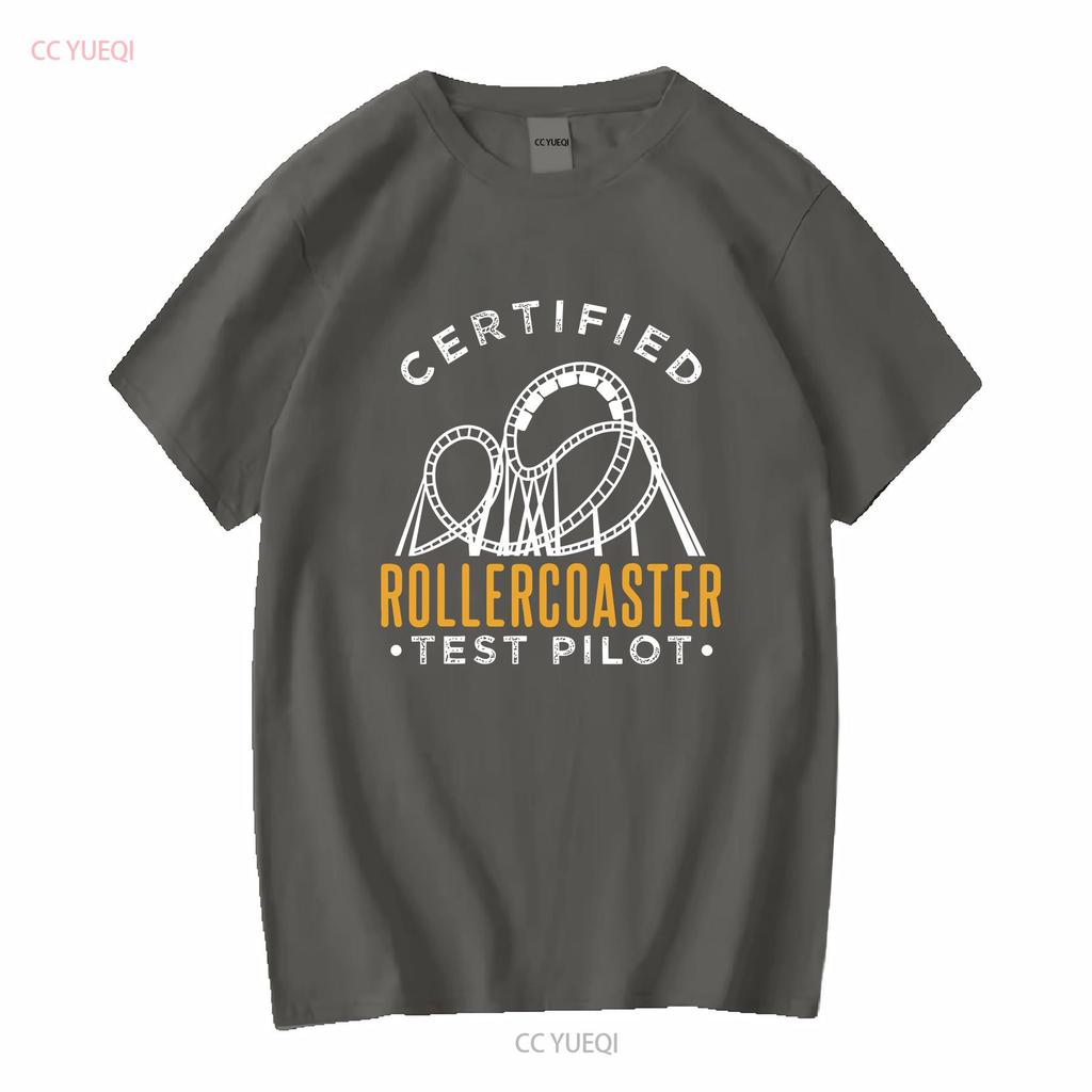 Nwt Certified Rollercoaster Test Pilot Funny T Shirt Long Or Short Sleeves Vintage Washed Stylish Comfortable Versatile Unisex