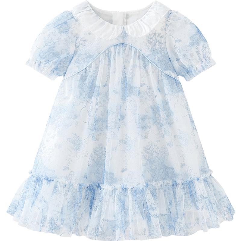 Minibala Girls  Artistic Print Sweet Summer Dress 110