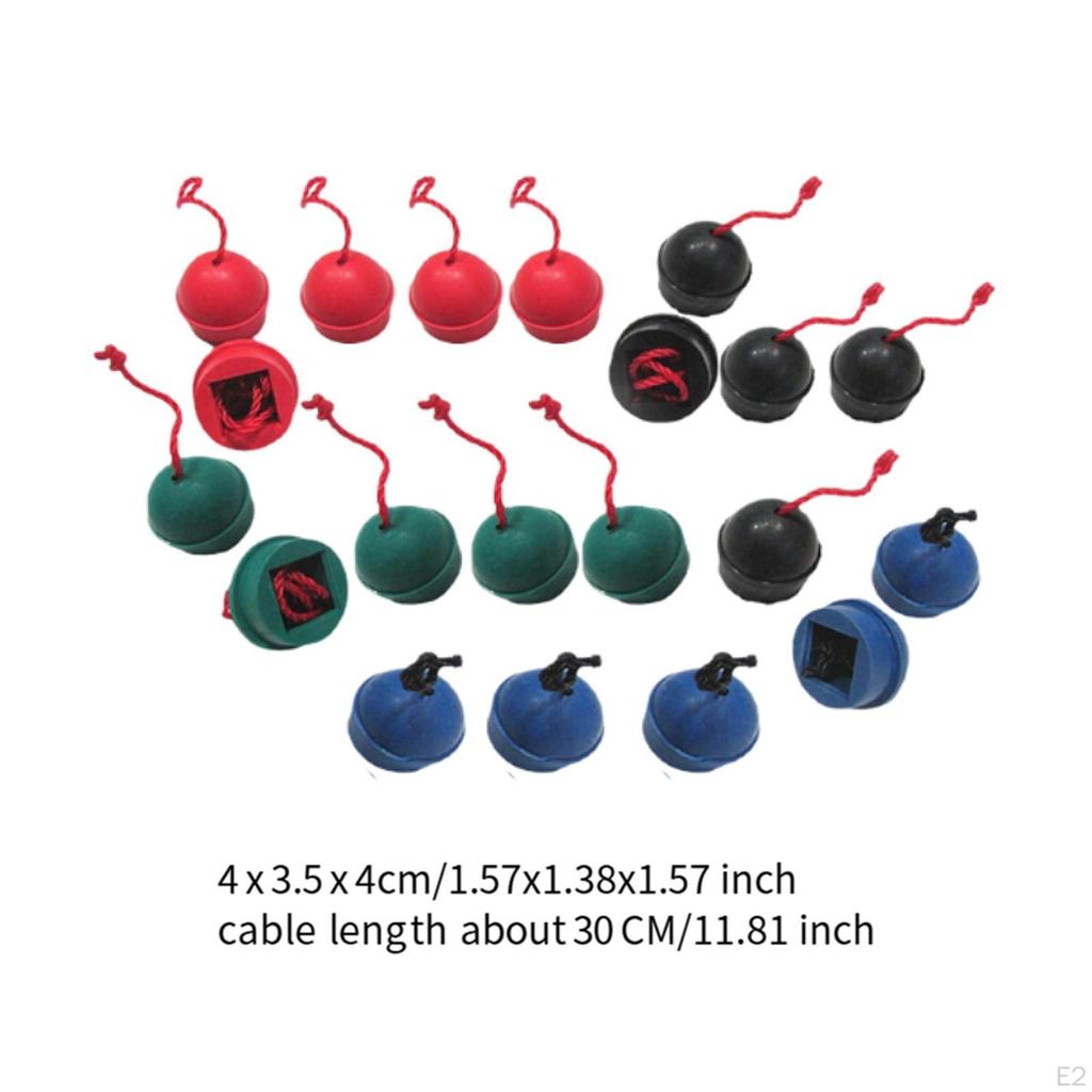 20 Pieces Billiard Chalk Holder Case Pool with Cord Rubber Billiards Supplies