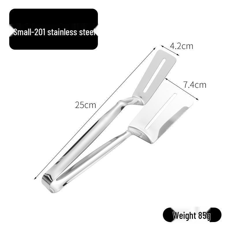304 Stainless Steel Multi-functional Kitchen Tongs & Fish Spatula for BBQ, Steak, Bread, and More