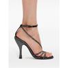 Ferragamo High Heeled Black Goat Suede Sandals Grey