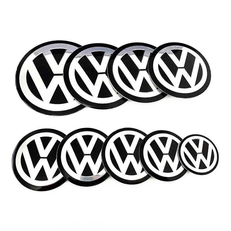 YKPSC1 For VW Volkswagen Jetta MK5 Golf 4pcs Black Silver New VW Car Wheel Center Sticker Logo Rim Cap Hub Cover Hubcap Badge Emblem De