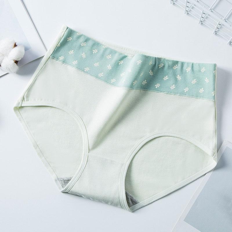 4Pcs Women's High-Waisted Panties Green Tie-Dye Panties Breathable Triangle Underwear Comfortable Soft Fabric Underwear