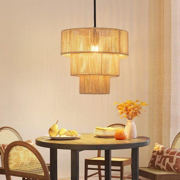 Lampe suspendue - NETTLIFE - Bohème Ø35 cm - Noir - 1 ampoule E27 - Style scandinave