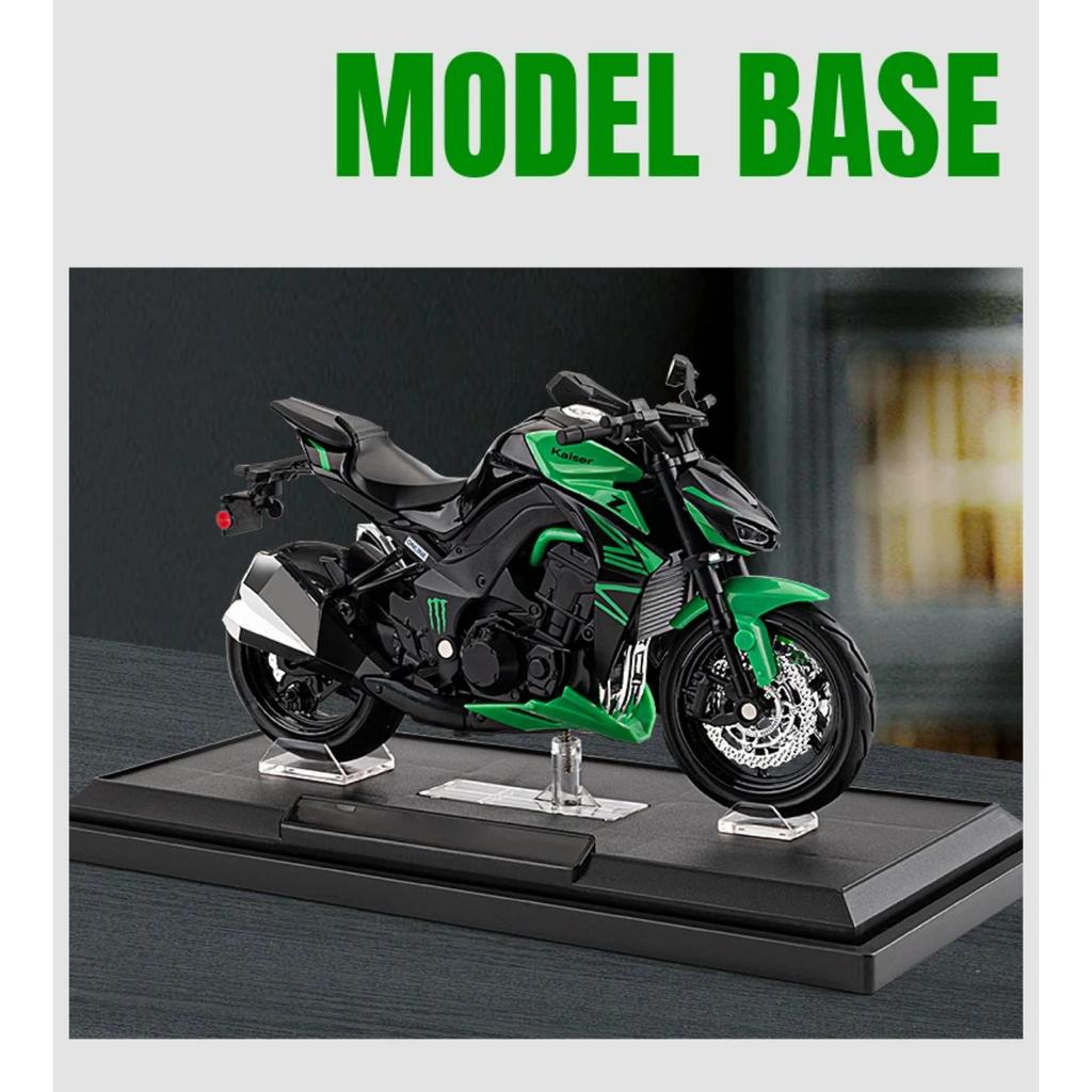 1/12 Scale Kawasaki Z1000 Street Cars Motorcycle Diecast Model Car Alloy Metal with Base Display Collections Hobby Home Decoration Boy