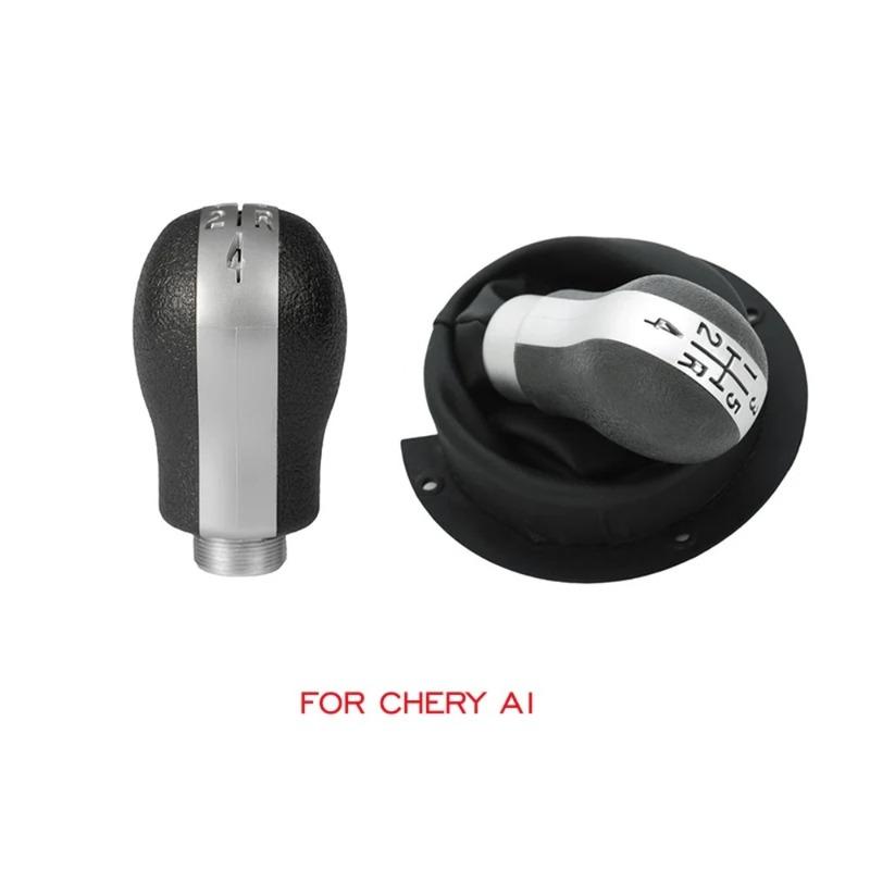 For Chery A1 Car Styling Gear Shift Knob Lever Pen Head Handball Leather Dustproof Shifter Gaiter Boot Cover Case 5 Speed