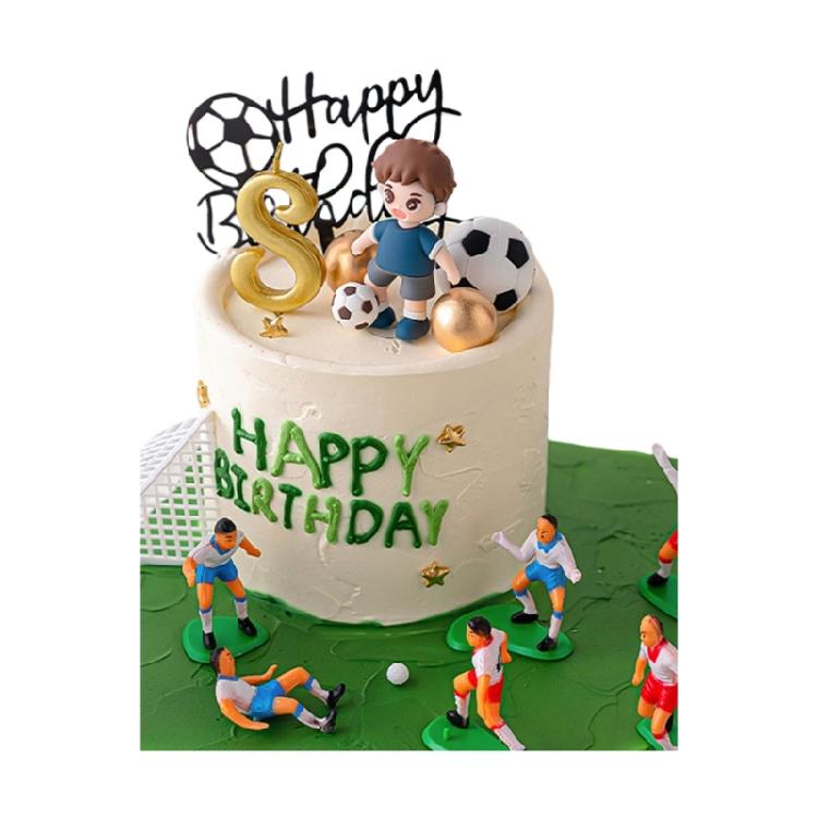 Boys Birthday Party Cake Toppers Football Inspired Decorations Durable Food Safe Plastic Materials Display Ornament
