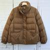 Down jacket women's loose stand-up collar fashionable versatile short literary and retro winter white duck down warm jacket