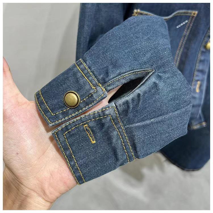 2024 Spring Women's Designer Denim Jacket: Hong Kong Korean Style, Casual Versatile Long Sleeve Layering Shirt