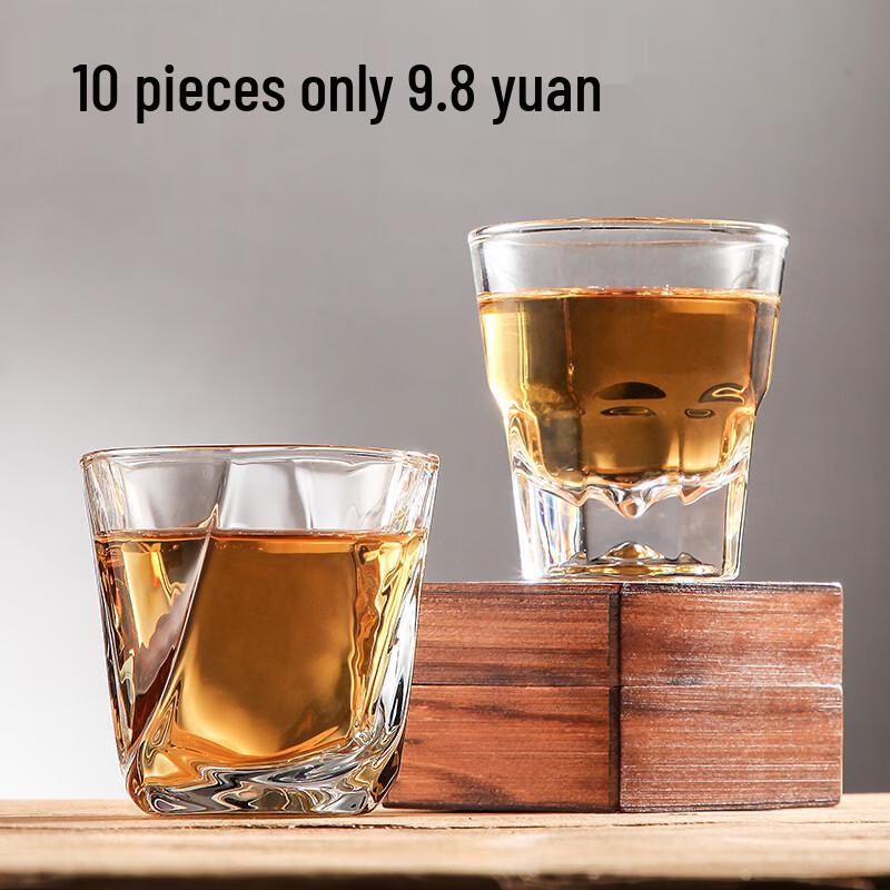 ZISIZ Tempered Glass Octagonal Whiskey Glass