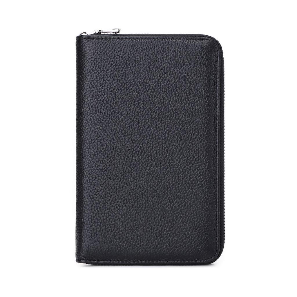 RFID Anti-Magnetic Women's Genuine Leather Long Wallet with Zipper and Large Capacity