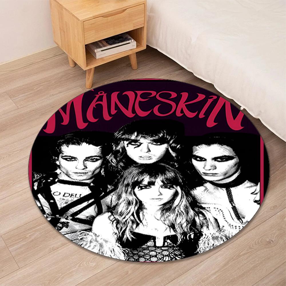 Maneskin Printed Round Rug Carpet Chair Rug Area Rug Entryway Doormats,for Office Chair Living Room Bedroom Kitchen Room.