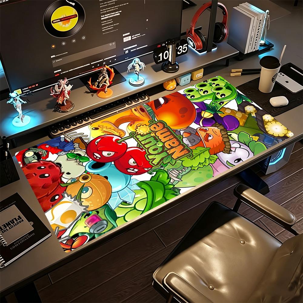 Plants Vs. Zombies Customize Text Mouse Pad Desk Mat Study Desk Mat Non-Slip Rubber Bottom Office and Gaming Desk Decoration