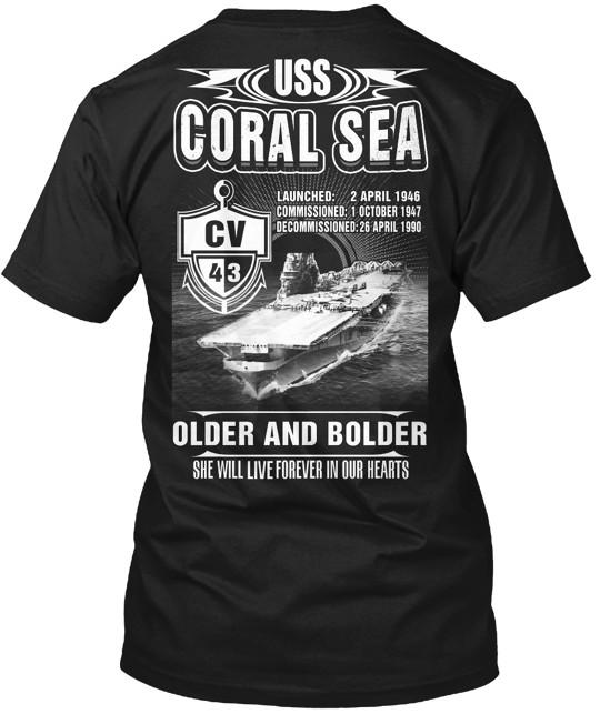 USS Coral Sea CV 43 Tee T-Shirt L