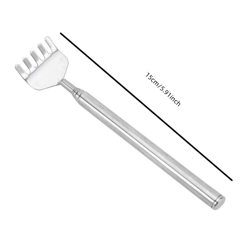 

Портативный массажер для женщин и мужчин, скребок для рук и спины, выдвижной скребок для зуда из нержавеющей стали One Size серебряный