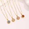 Necklace Light Luxury High Sense Niche Titanium Steel Necklace Trendy Brand Four-leaf Clover Rotatable Temperament Versatile Zircon Necklace Women