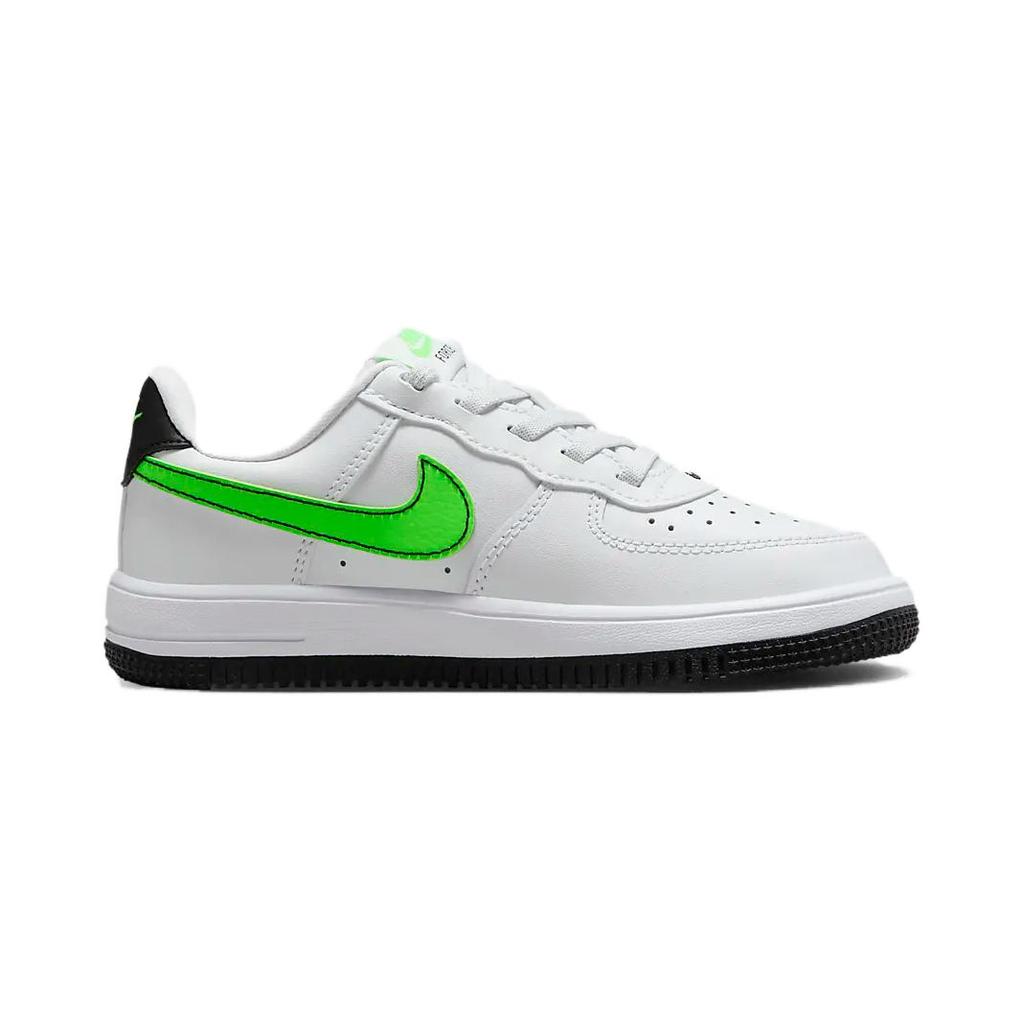 Nike Force 1 Low EasyOn PS White Green Strike Kids Sneakers Black FN0237-106