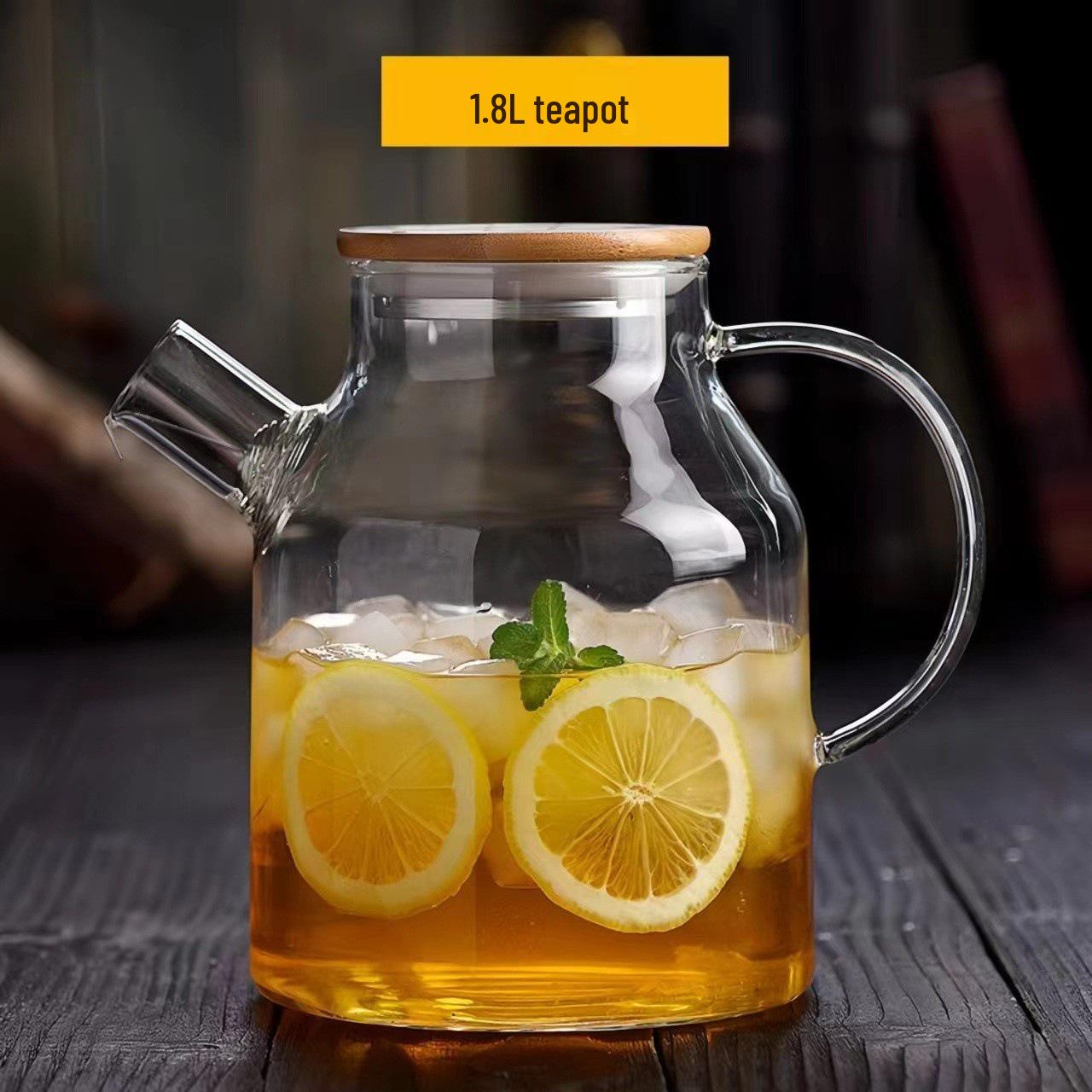 

Кувшин из боросиликатного стекла высокой емкости - для холодной/горячей воды, сока, чайник для цветочного и фруктового чая