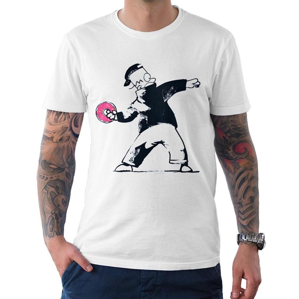Homer and Donut Banksy Style T-Shirt, Men's and Women's Sizes