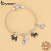 BAMOER Gold Plated Pet Dog Charm Beads for Charm Bracelet, Genuine 925 Sterling Silver Border Collie Dachshund Schnauzer Pendant