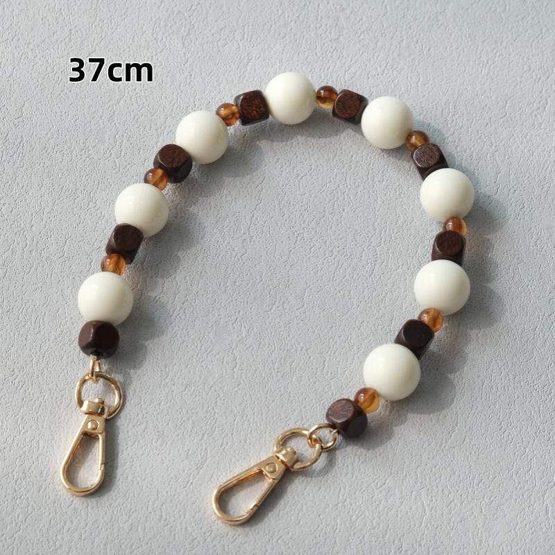 Neue Mode Damen Tasche Accessoire Abnehmbare Holzperlenketten Niedlicher Acryl Luxus Riemen Damen Elegante Tasche Schultergriff Kette