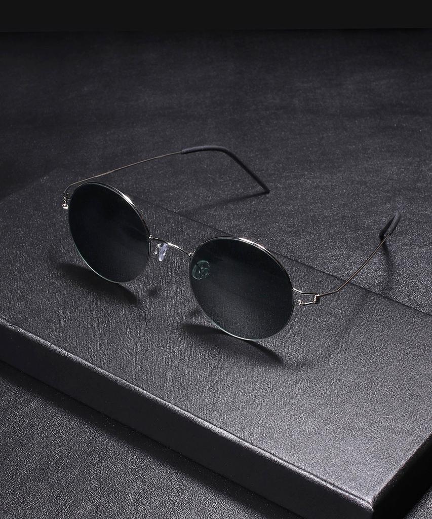 Lingkeonpeuleim 28609 Ultra-Slim Titanium Sunglasses Deep Green