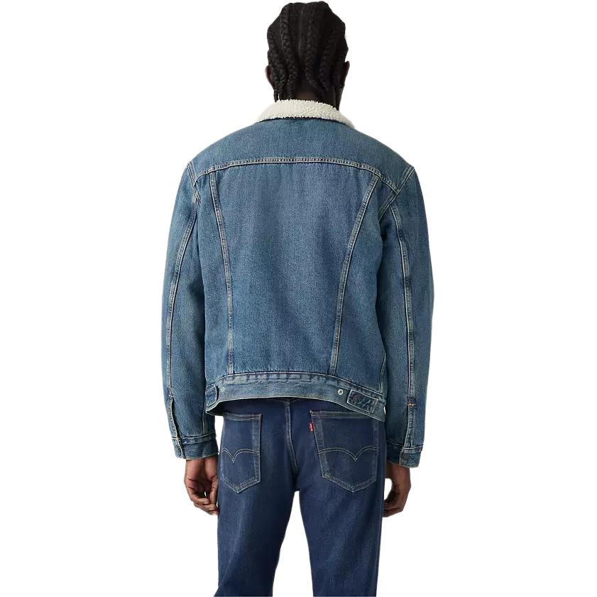 Levis FW22 Solid Color Single-Breasted Collar Long Sleeve Jacket Men Jacket Blue 16365-0128