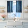 2pcs American Retro Style Blue Wood Grain Printed Curtain for Home Decor - Rod Pocket Window Treatment for Bedroom   Office