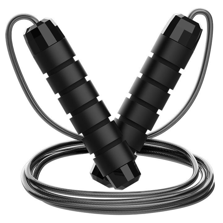 Jump Rope, Tangle-Free Rapid Speed Jumping Rope Cable with Ball Bearings for Women, Men, and Kids, Adjustable Steel Jump Rope with Foam Handles