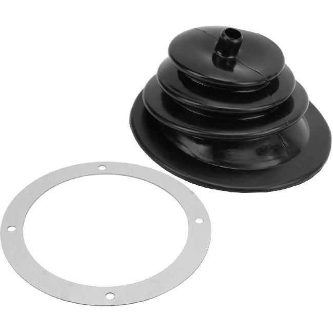 

JTLB Gear Shift Handbrake Lever Boot Plate Kit Dustproof Black Rubber Round 5.250in/13.3cm Universal