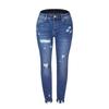 Pantalones Lápiz Elásticos de Mujer Jeans de Mezclilla Rotos