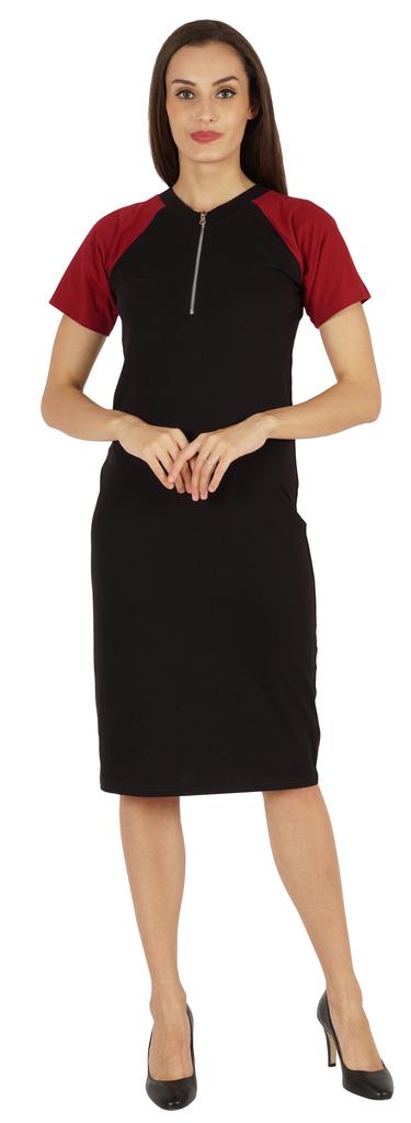 Inkmeso Solid Short Raglan Sleeves Dress For Women  s Summer Casual Sporty Bodycon T-Shirt