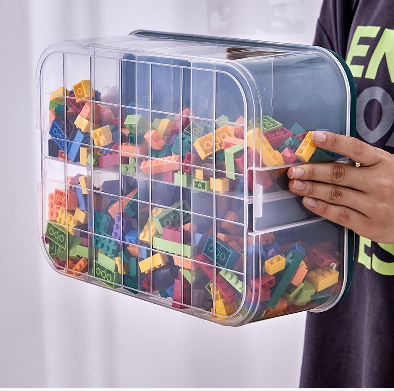 Lego Building Blocks Storage Box – Children's Toy Organizer for Small Parts, Transparent Classification Bin