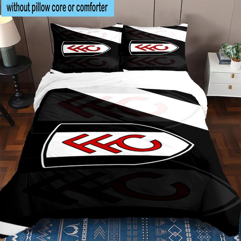 3pcs Fulham F.C Printed Bedding Set Duvet Cover Closure Includes 1 Duvet Cover & 2 Pillowcases Bedding Sets Home Decor Gifts